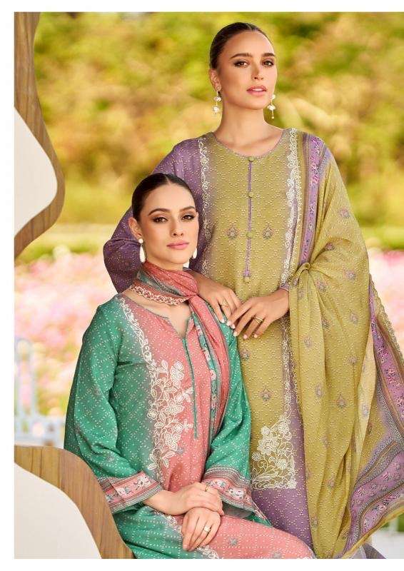 The hermitage shop bandhej series 201-206 jam satin wholesale suit
