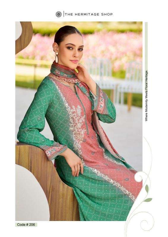 The hermitage shop bandhej series 201-206 jam satin wholesale suit