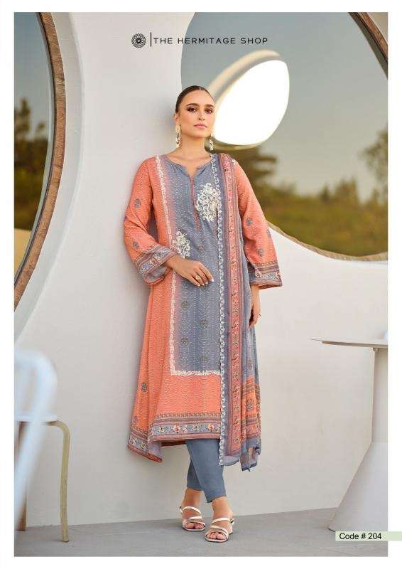 The hermitage shop bandhej series 201-206 jam satin wholesale suit