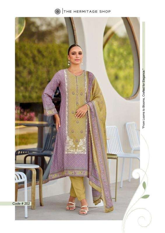 The hermitage shop bandhej series 201-206 jam satin wholesale suit