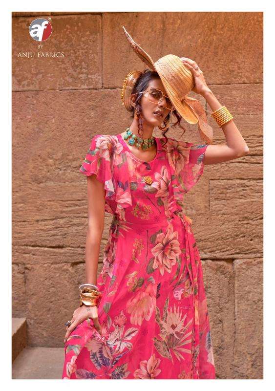 Anju fab coral charm vol 5 series 4231-4236 chiffon wholesale kurti