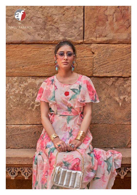 Anju fab coral charm vol 5 series 4231-4236 chiffon wholesale kurti