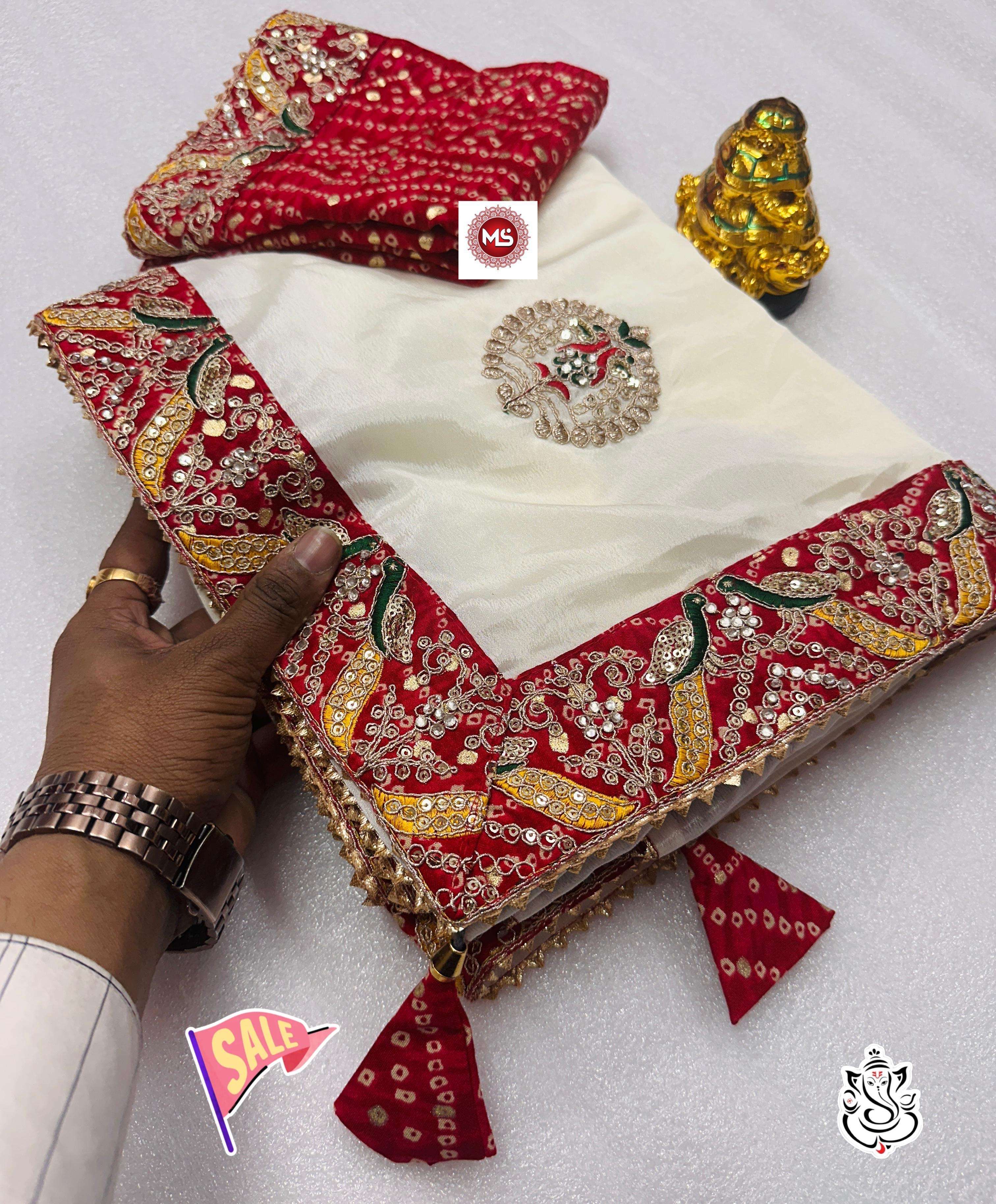 Ms brand designer heavy soft silk codding pita work wholesale saree