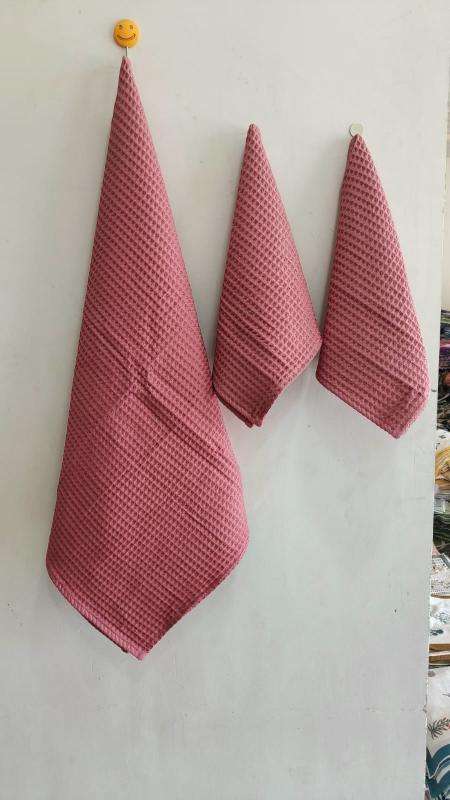 pr plain solid color fancy towel 3pcs set perfect for gifting purpose 