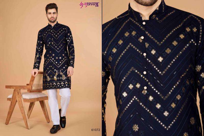 shubhvastra heritage vastra series 61071-61076 viscose rayon mens kurta 