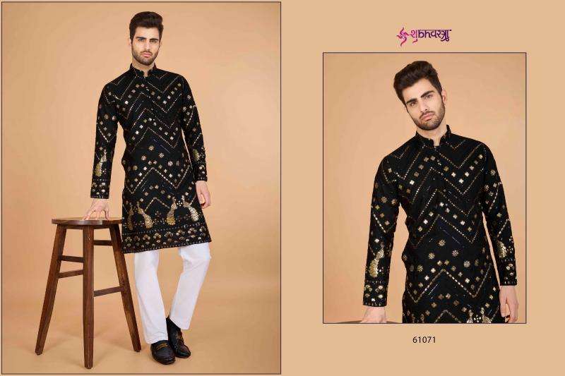 shubhvastra heritage vastra series 61071-61076 viscose rayon mens kurta 