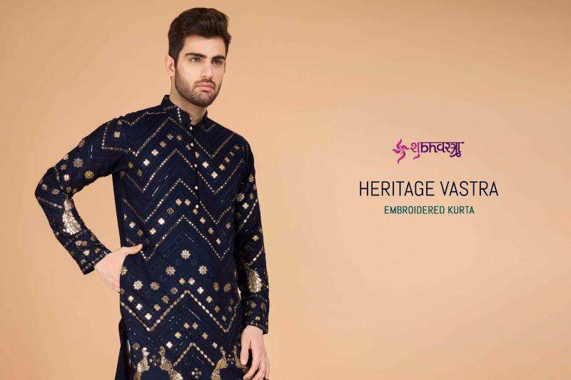 shubhvastra heritage vastra series 61071-61076 viscose rayon mens kurta 