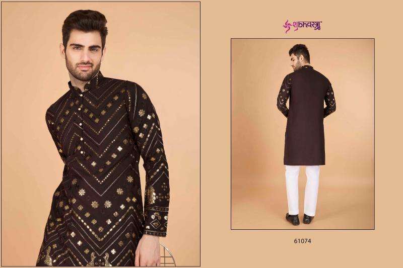 shubhvastra heritage vastra series 61071-61076 viscose rayon mens kurta 