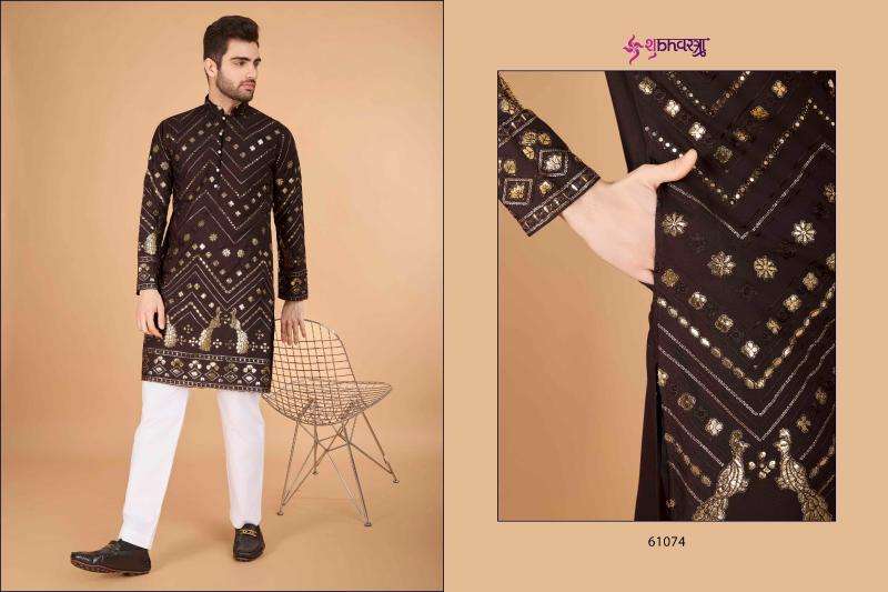 shubhvastra heritage vastra series 61071-61076 viscose rayon mens kurta 