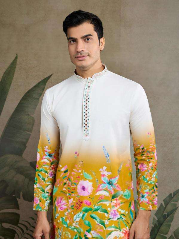shubhvastra yellow color FANCY wholesale mens kurta