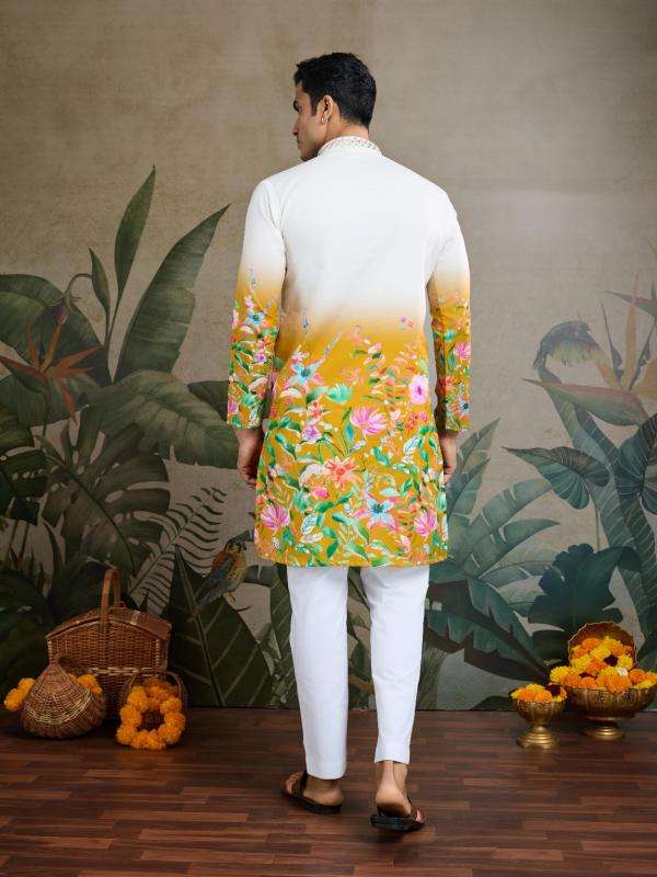 shubhvastra yellow color FANCY wholesale mens kurta