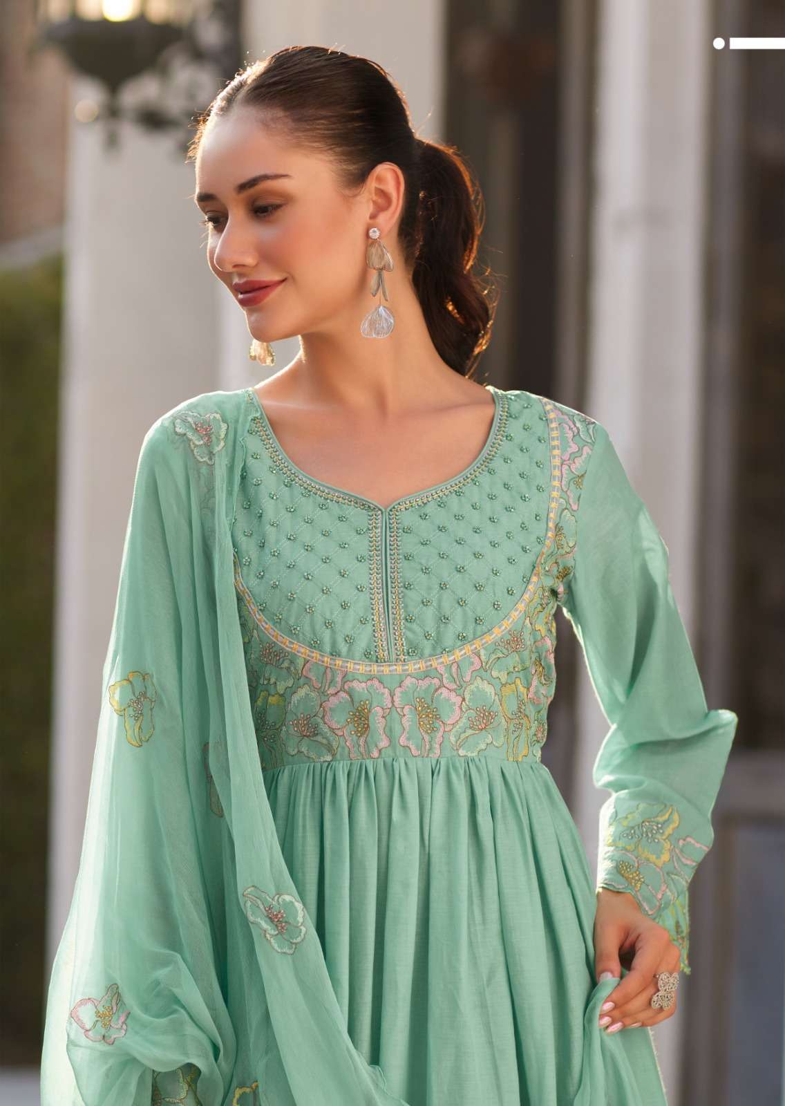 ayana PURE MAL embroidered work with handwork and Accessories work wholesale suit 