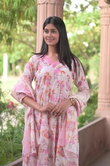 heritage anarkali Cotton Print wholesale suit