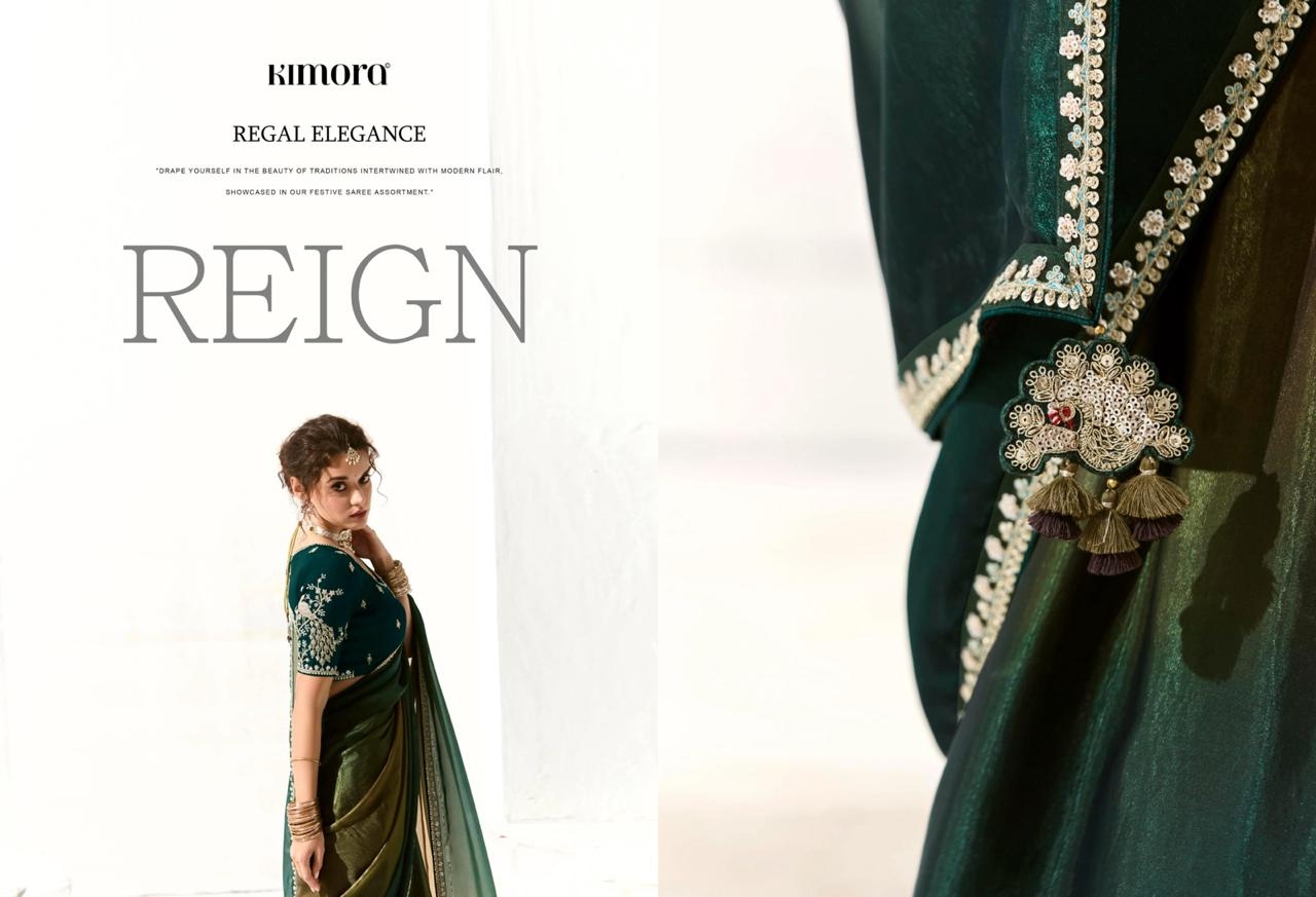 Kimora Runway Organza Tissue With Heavy Work Border and Butta Saree