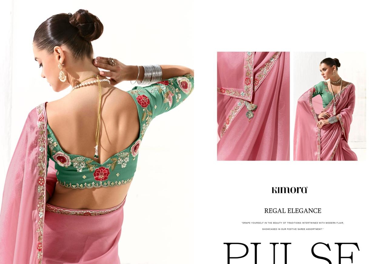 Kimora Runway Organza Tissue With Heavy Work Border and Butta Saree