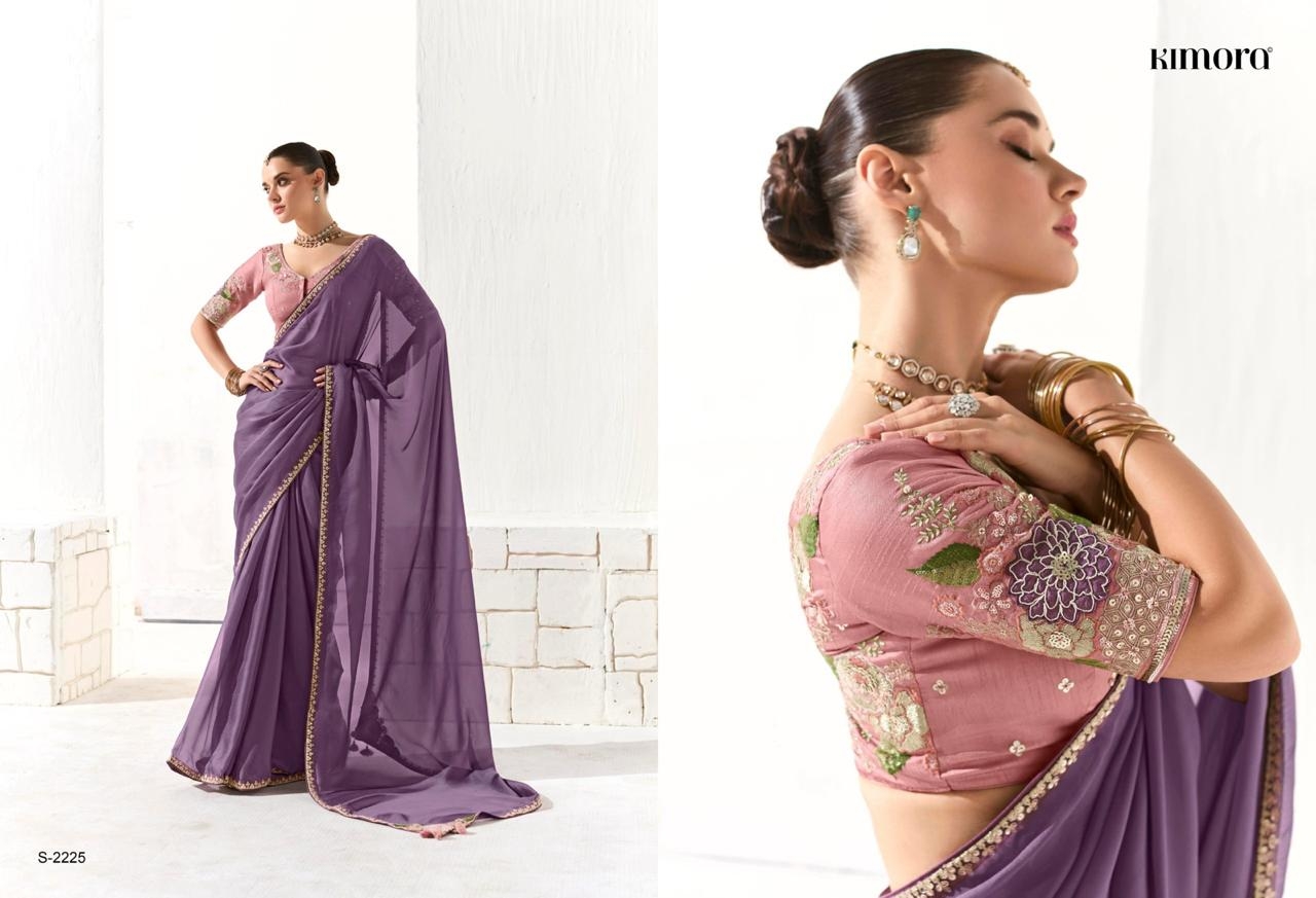 Kimora Runway Organza Tissue With Heavy Work Border and Butta Saree