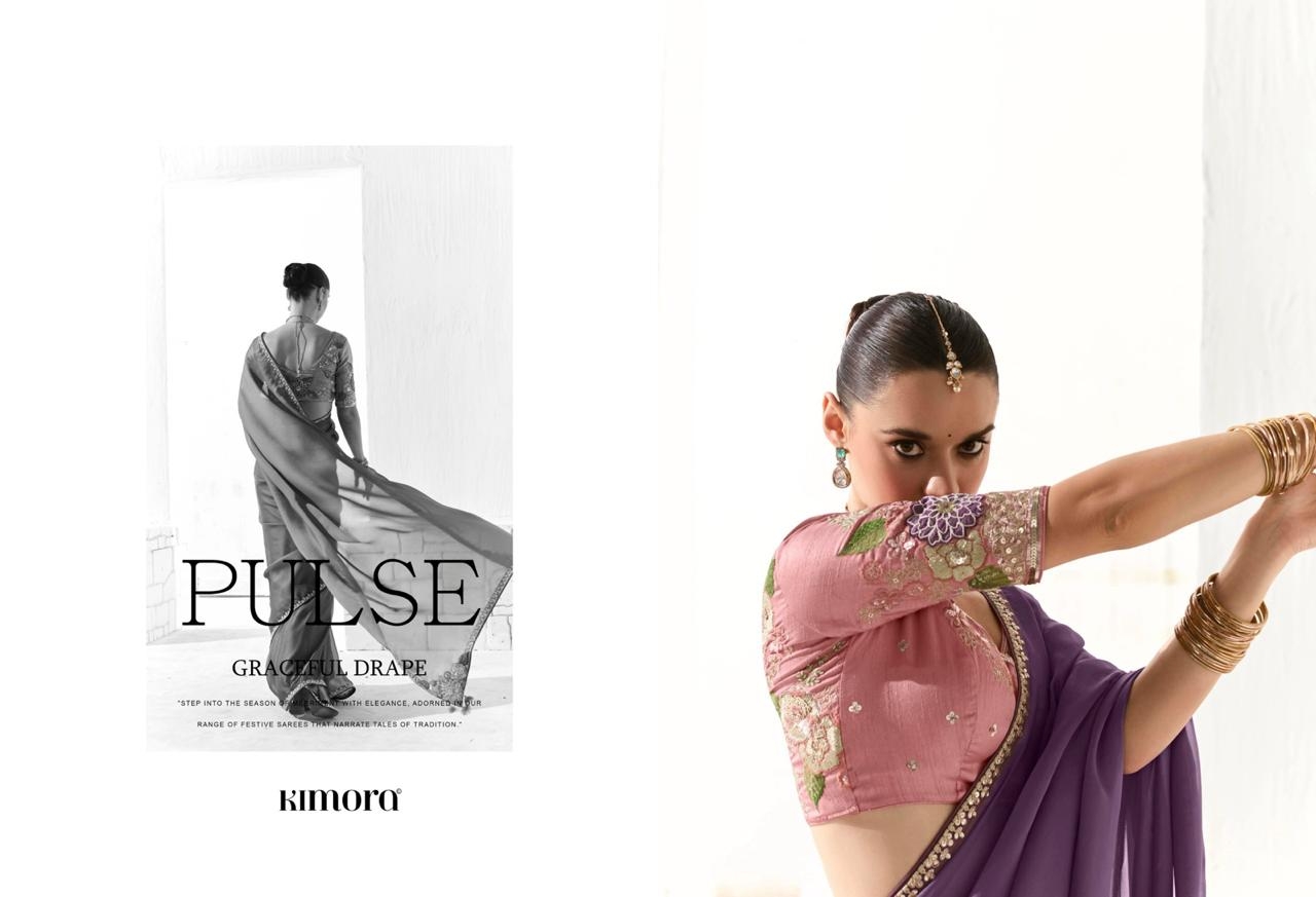 Kimora Runway Organza Tissue With Heavy Work Border and Butta Saree
