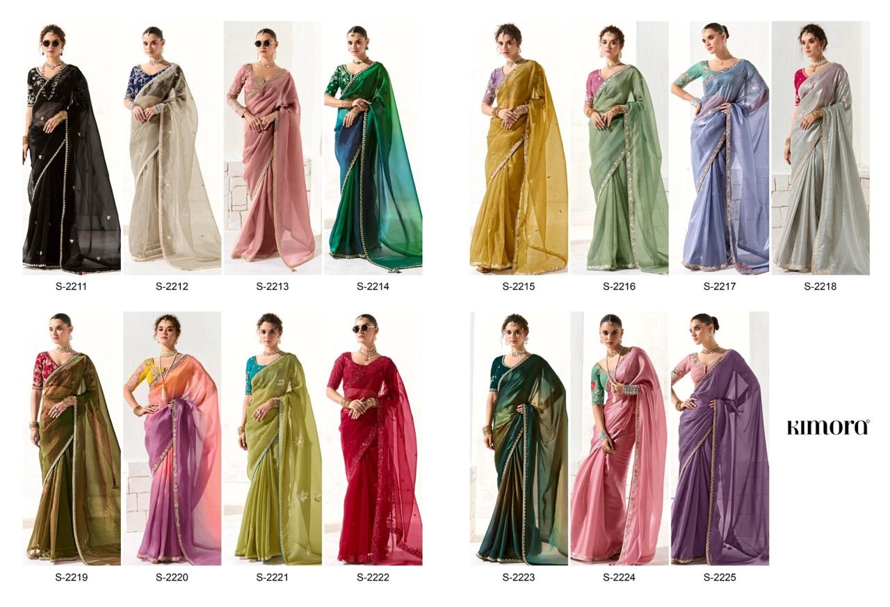 Kimora Runway Organza Tissue With Heavy Work Border and Butta Saree