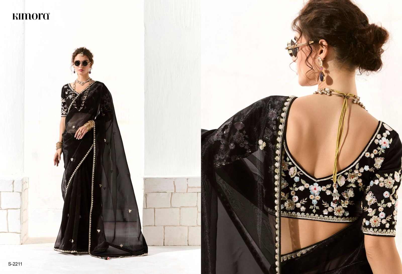 Kimora Runway Organza Tissue With Heavy Work Border and Butta Saree