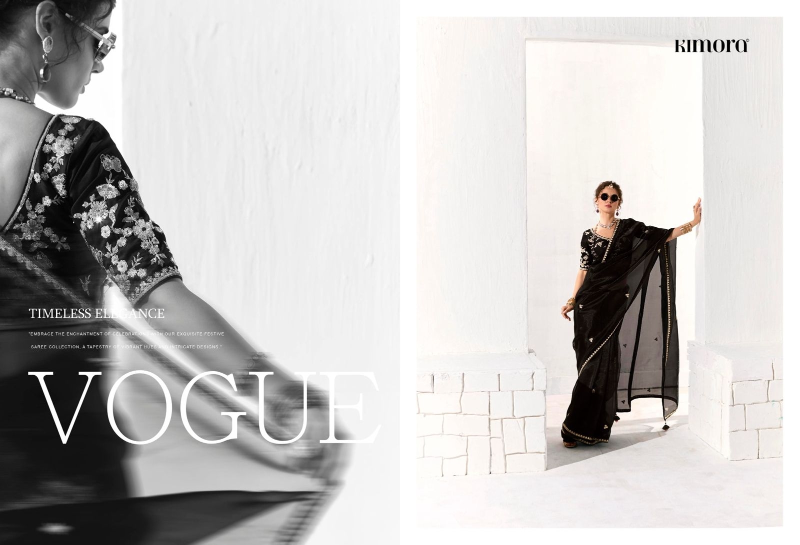 Kimora Runway Organza Tissue With Heavy Work Border and Butta Saree