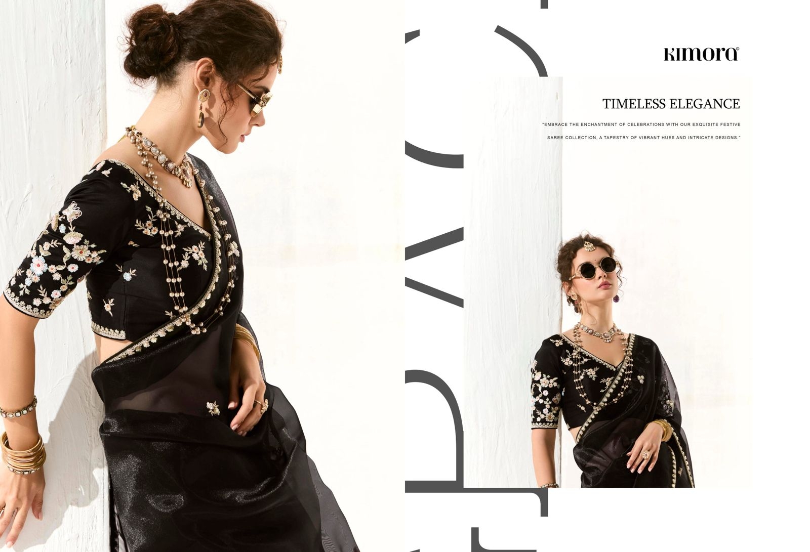 Kimora Runway Organza Tissue With Heavy Work Border and Butta Saree