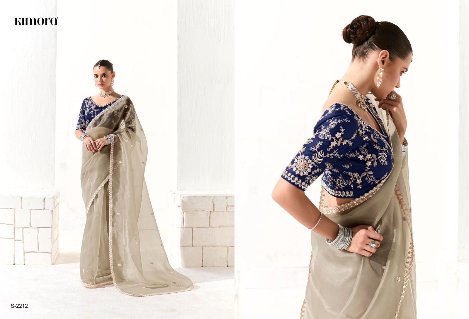 Kimora Runway Organza Tissue With Heavy Work Border and Butta Saree