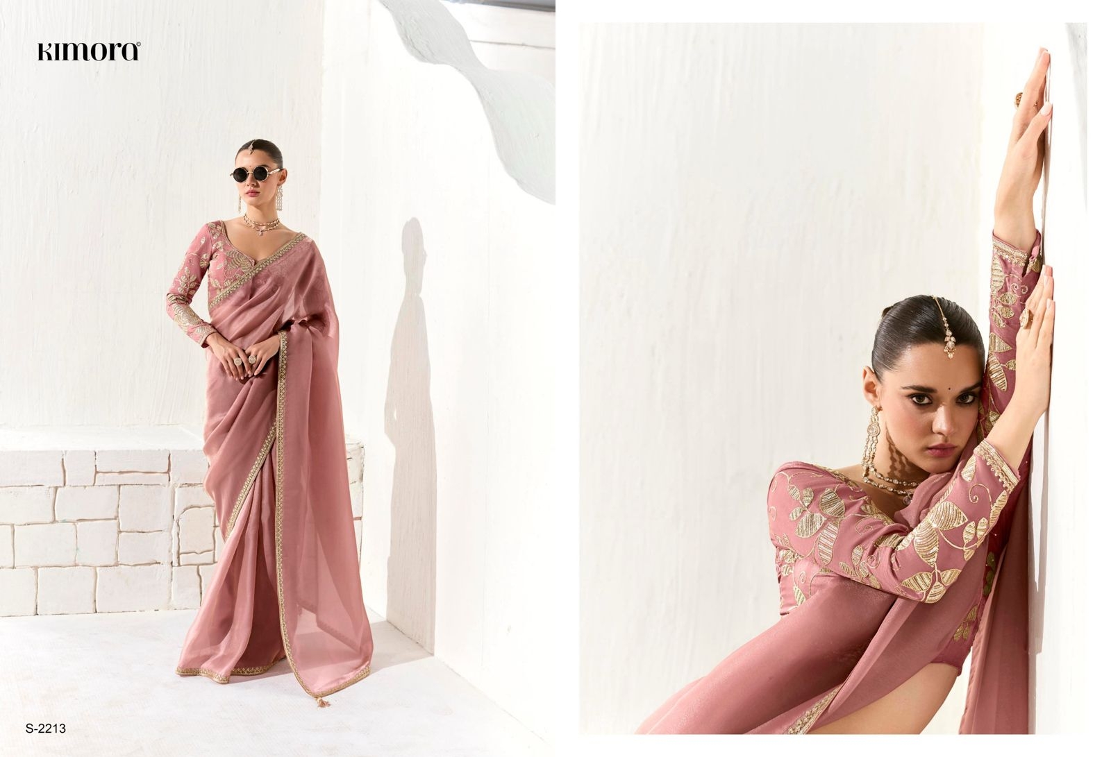 Kimora Runway Organza Tissue With Heavy Work Border and Butta Saree