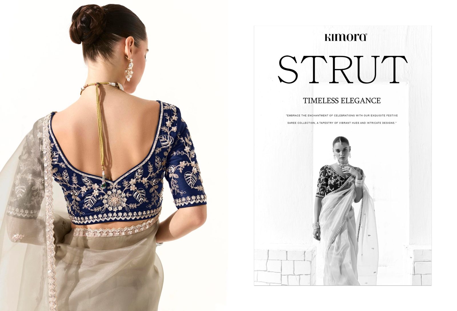 Kimora Runway Organza Tissue With Heavy Work Border and Butta Saree