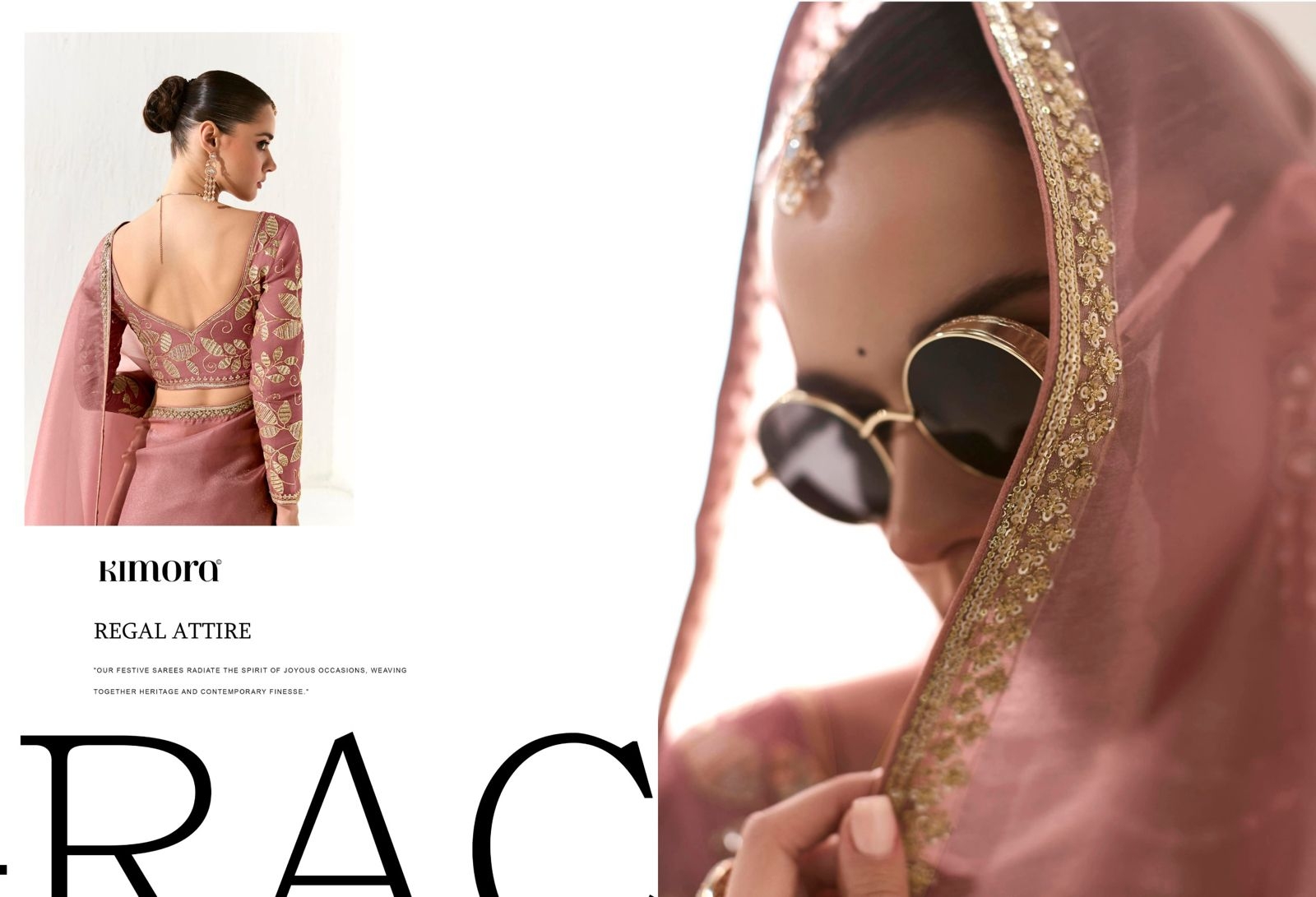 Kimora Runway Organza Tissue With Heavy Work Border and Butta Saree