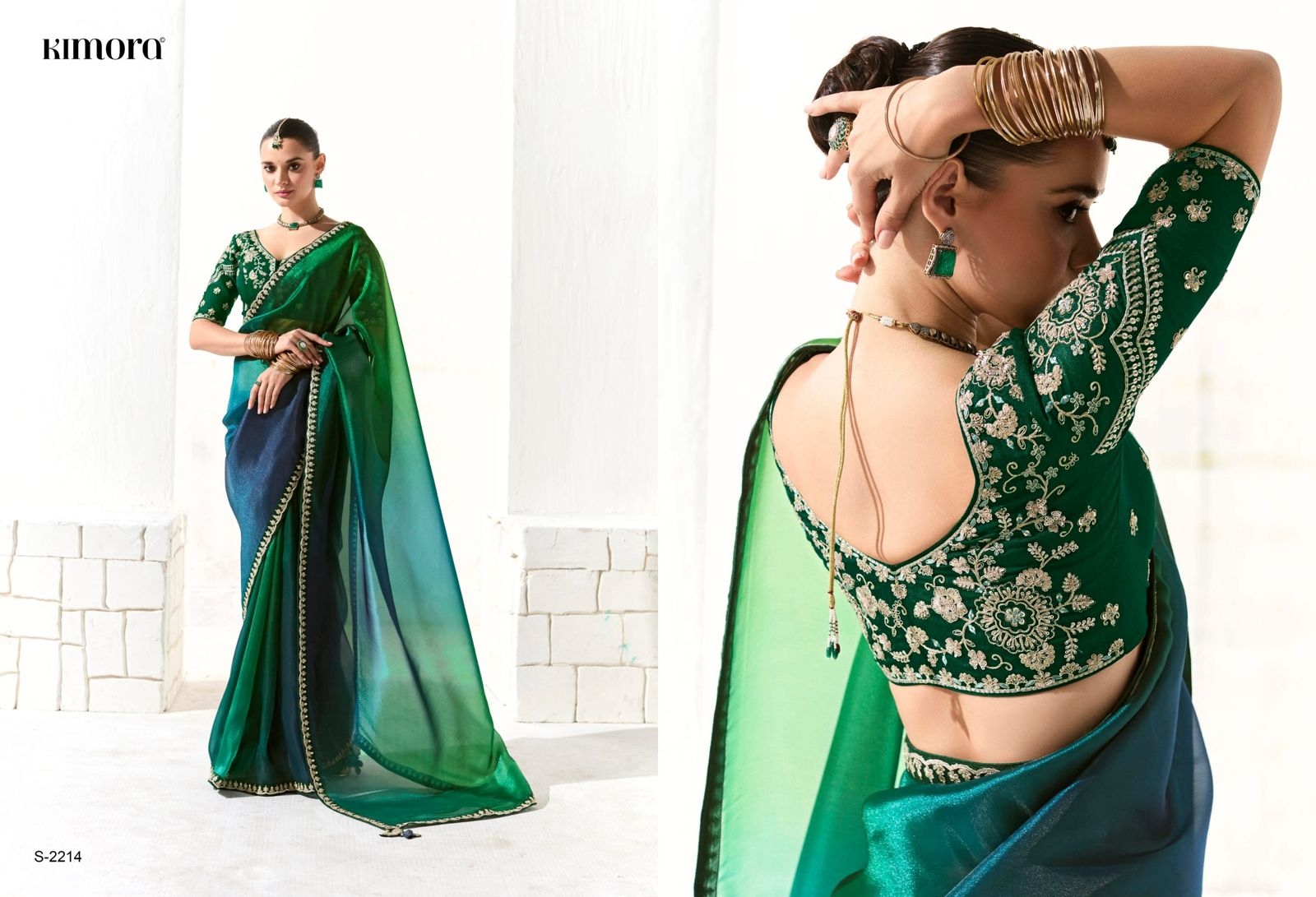 Kimora Runway Organza Tissue With Heavy Work Border and Butta Saree