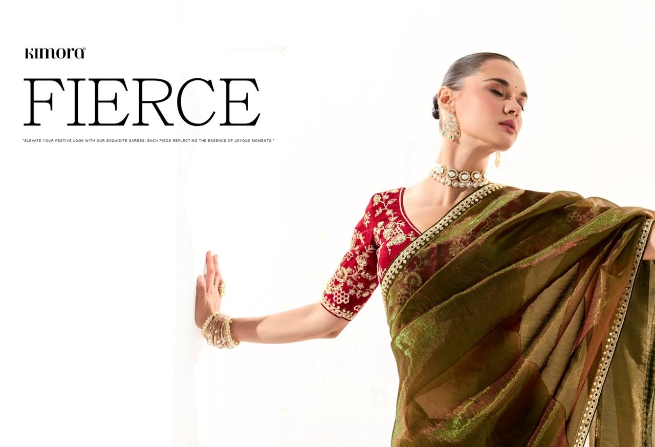 Kimora Runway Organza Tissue With Heavy Work Border and Butta Saree