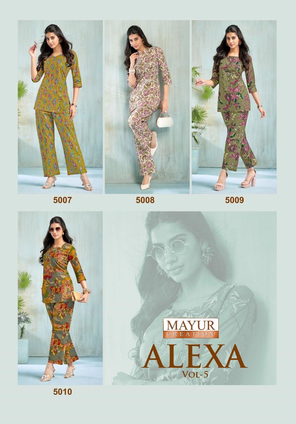 mayur creation alexa vol 5 series 5001-5010 COTTON CORD-SET 