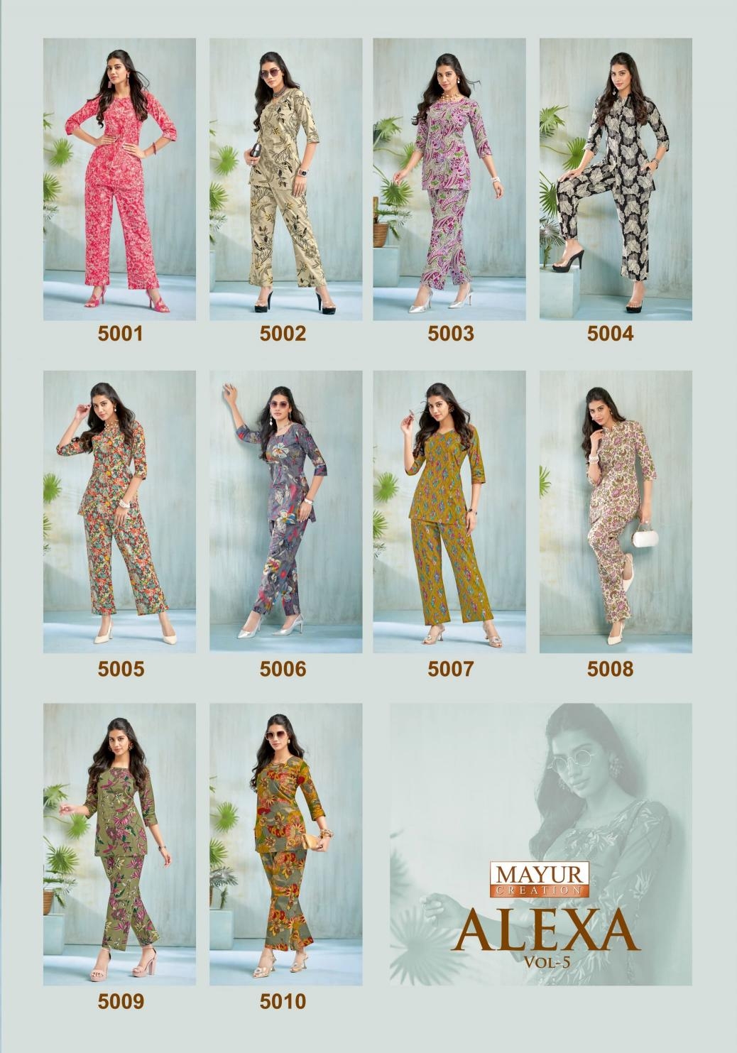 mayur creation alexa vol 5 series 5001-5010 COTTON CORD-SET 