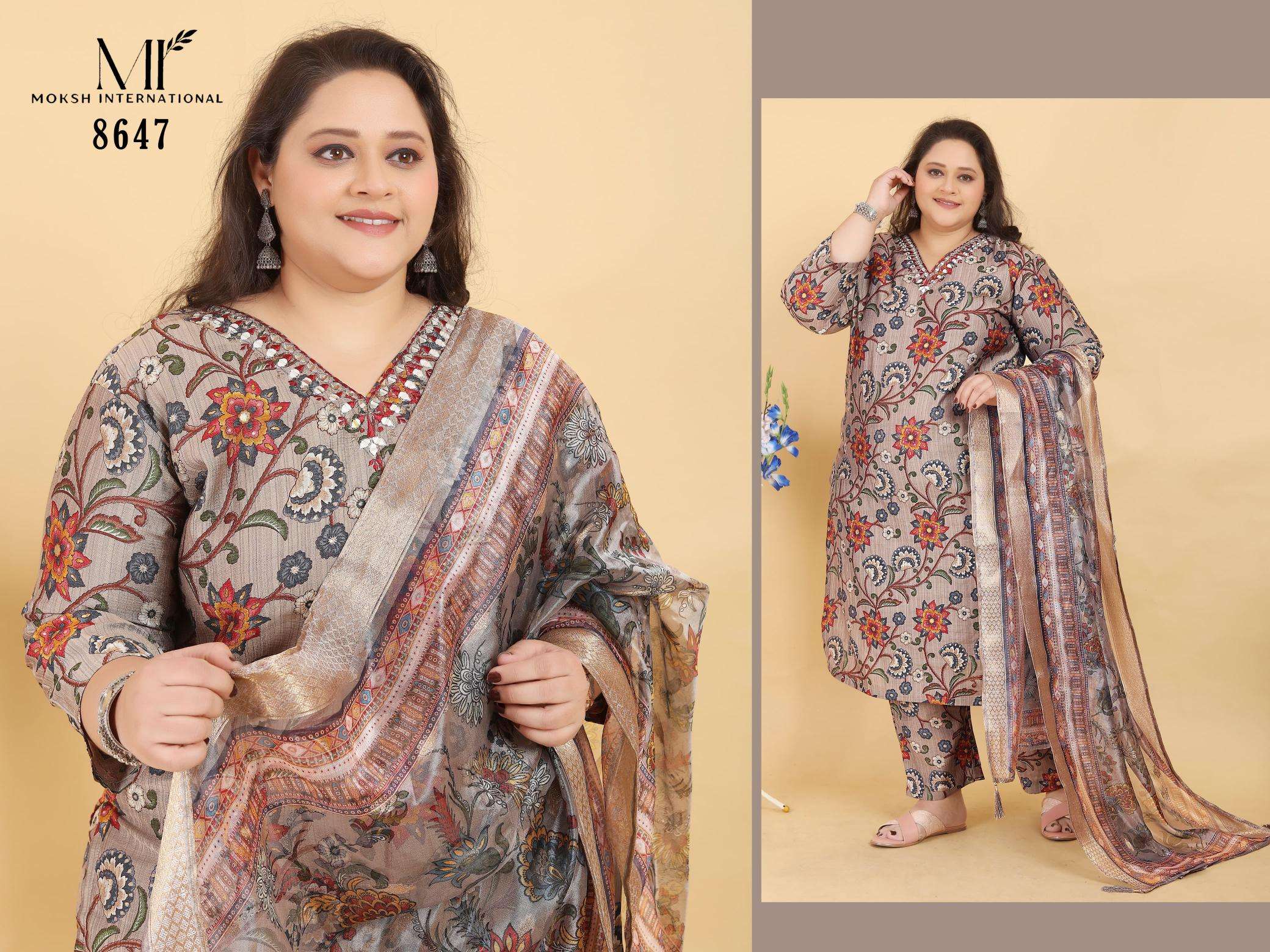 moksh big size royal co-ord vol-2 series 8647-8648 Premium Lichi Viscose wholesale suit 