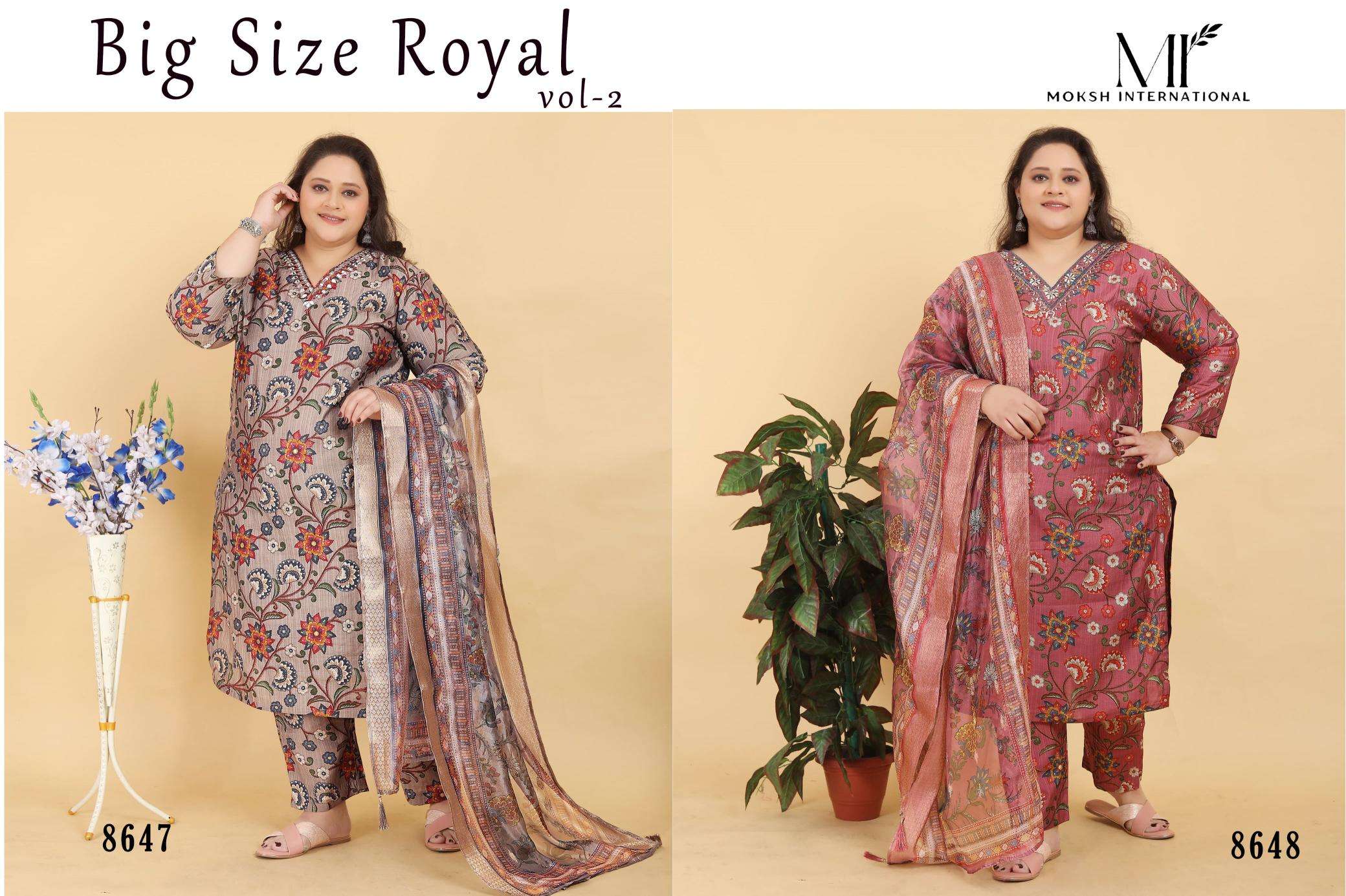 moksh big size royal co-ord vol-2 series 8647-8648 Premium Lichi Viscose wholesale suit 
