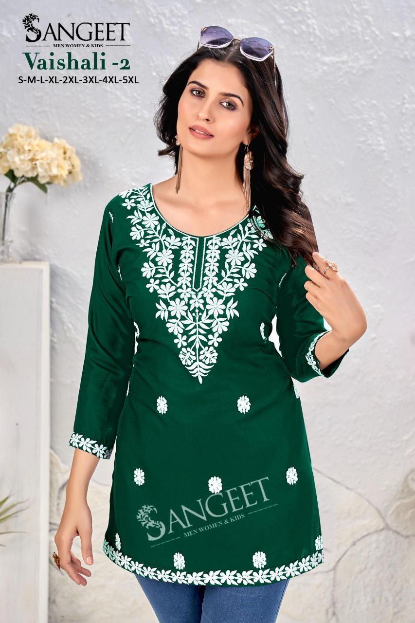 vaishali vol 2 series 1001-1006 cotton unique colours full stitch big size short tops