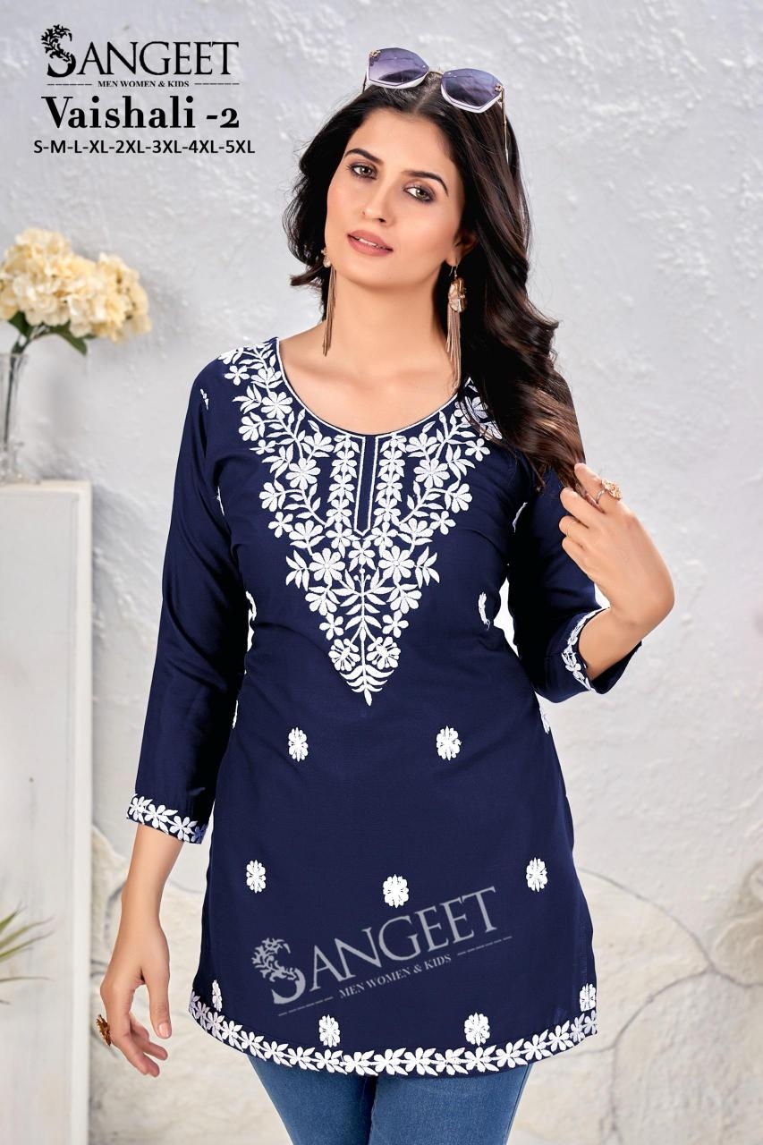 vaishali vol 2 series 1001-1006 cotton unique colours full stitch big size short tops