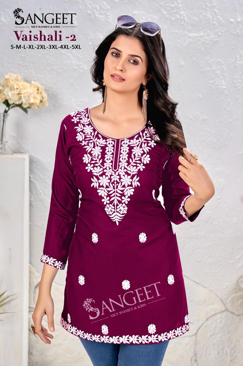 vaishali vol 2 series 1001-1006 cotton unique colours full stitch big size short tops