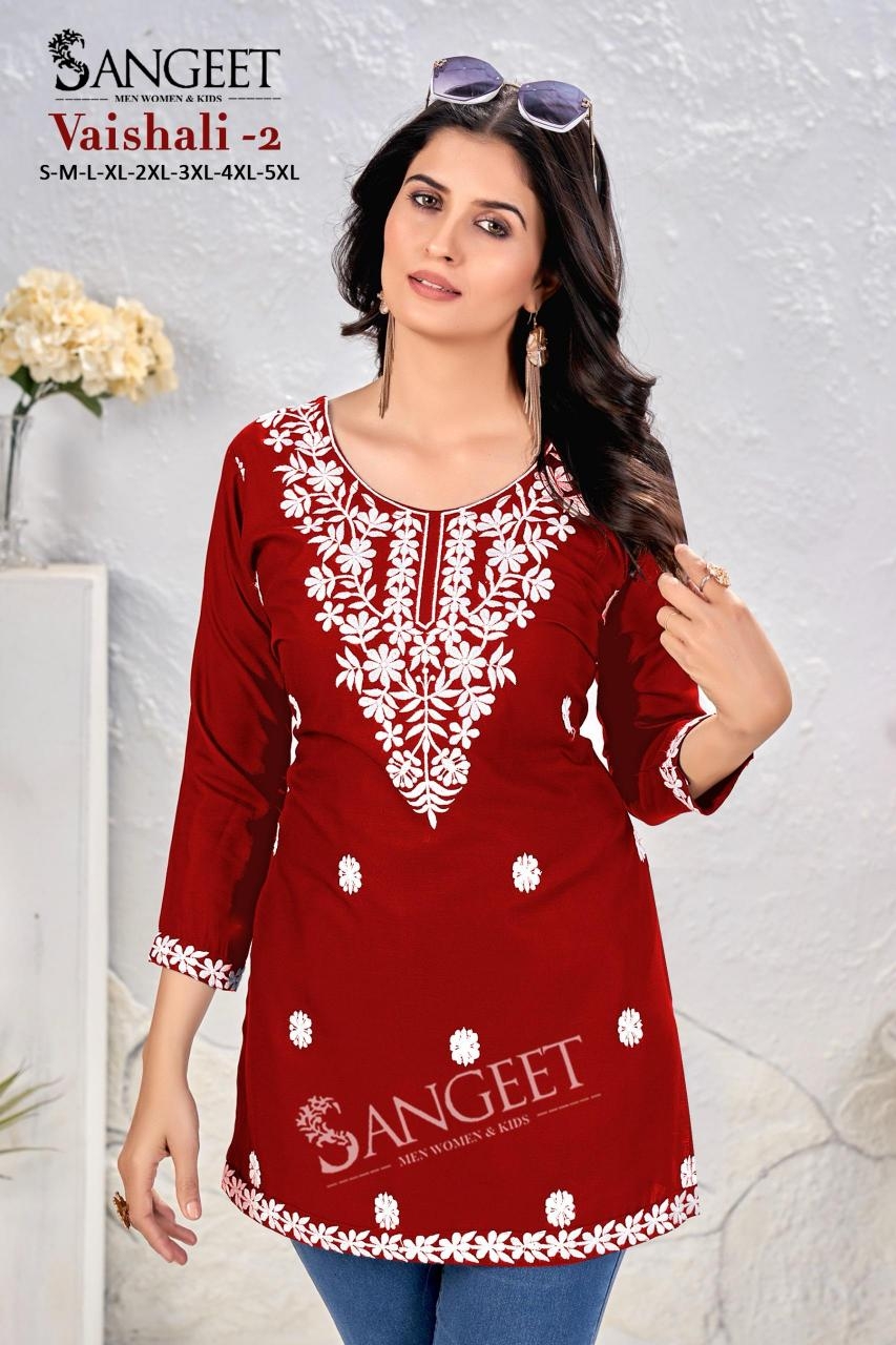 vaishali vol 2 series 1001-1006 cotton unique colours full stitch big size short tops