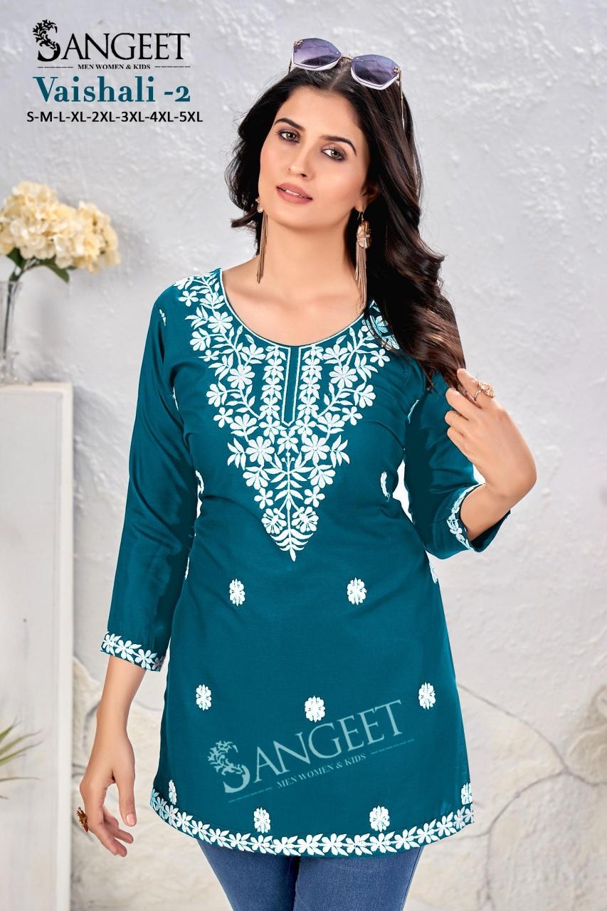 vaishali vol 2 series 1001-1006 cotton unique colours full stitch big size short tops