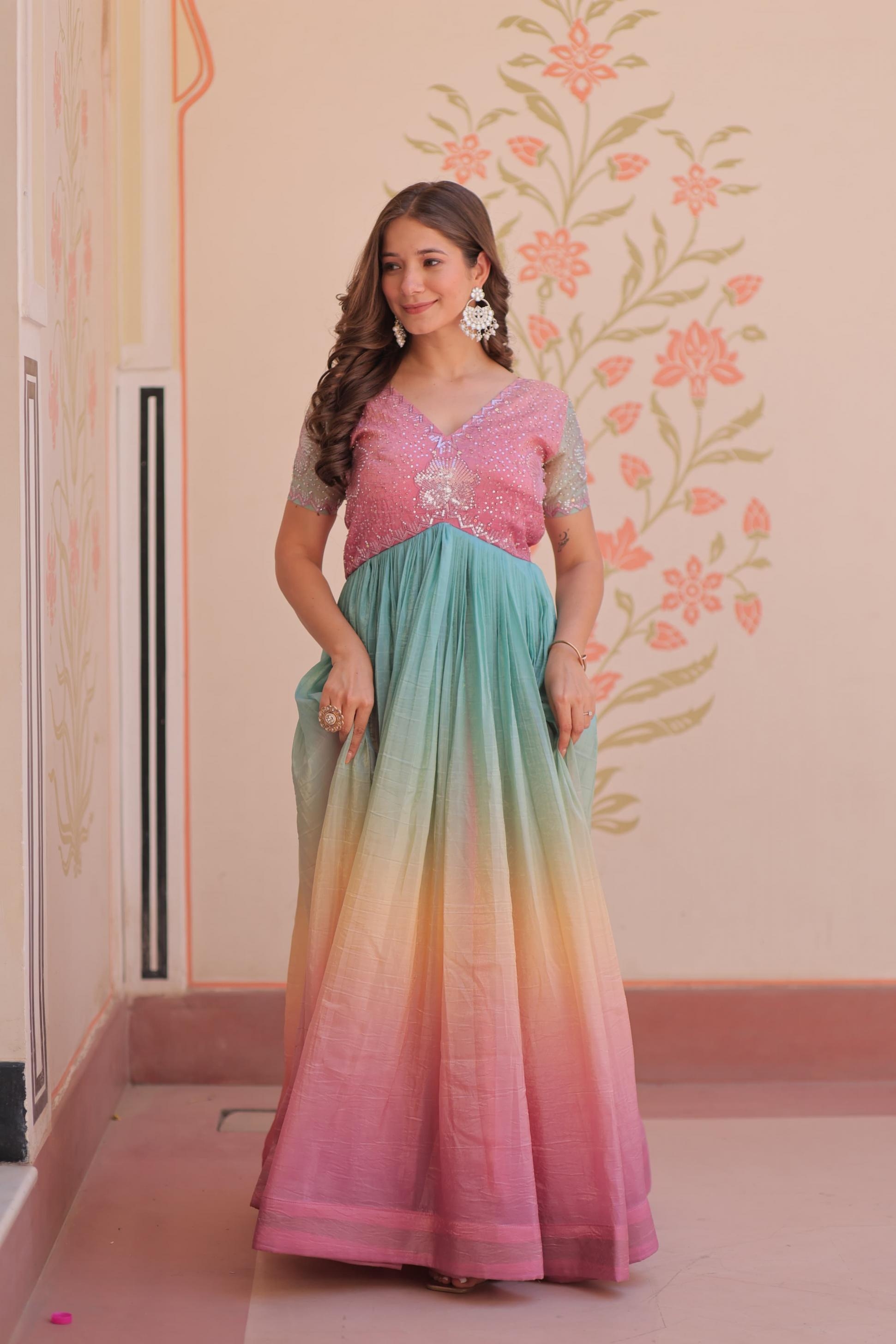 ka 1169 gold crush shop stunning fully stitch gown for any occasion