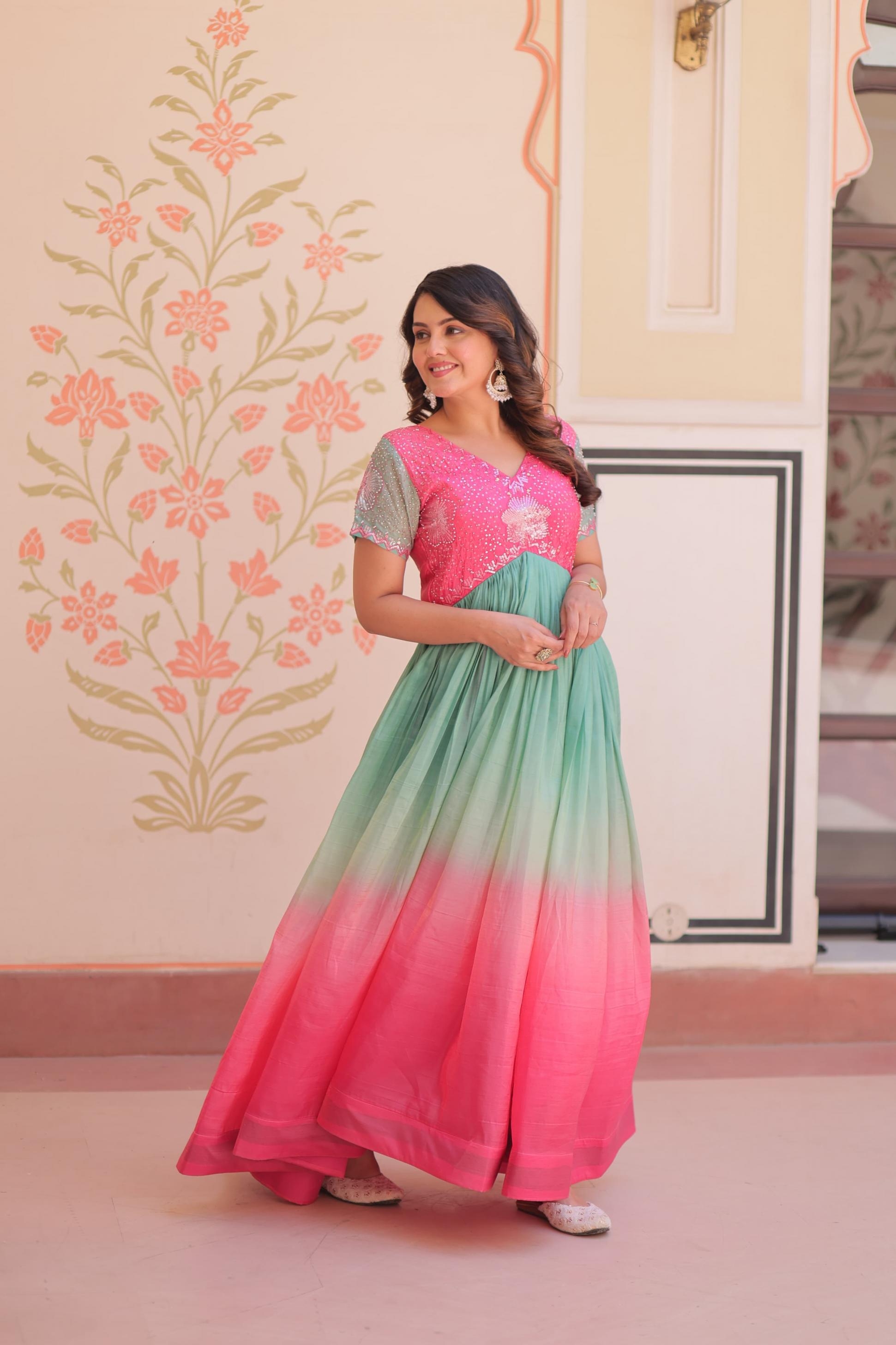 ka 1169 gold crush shop stunning fully stitch gown for any occasion
