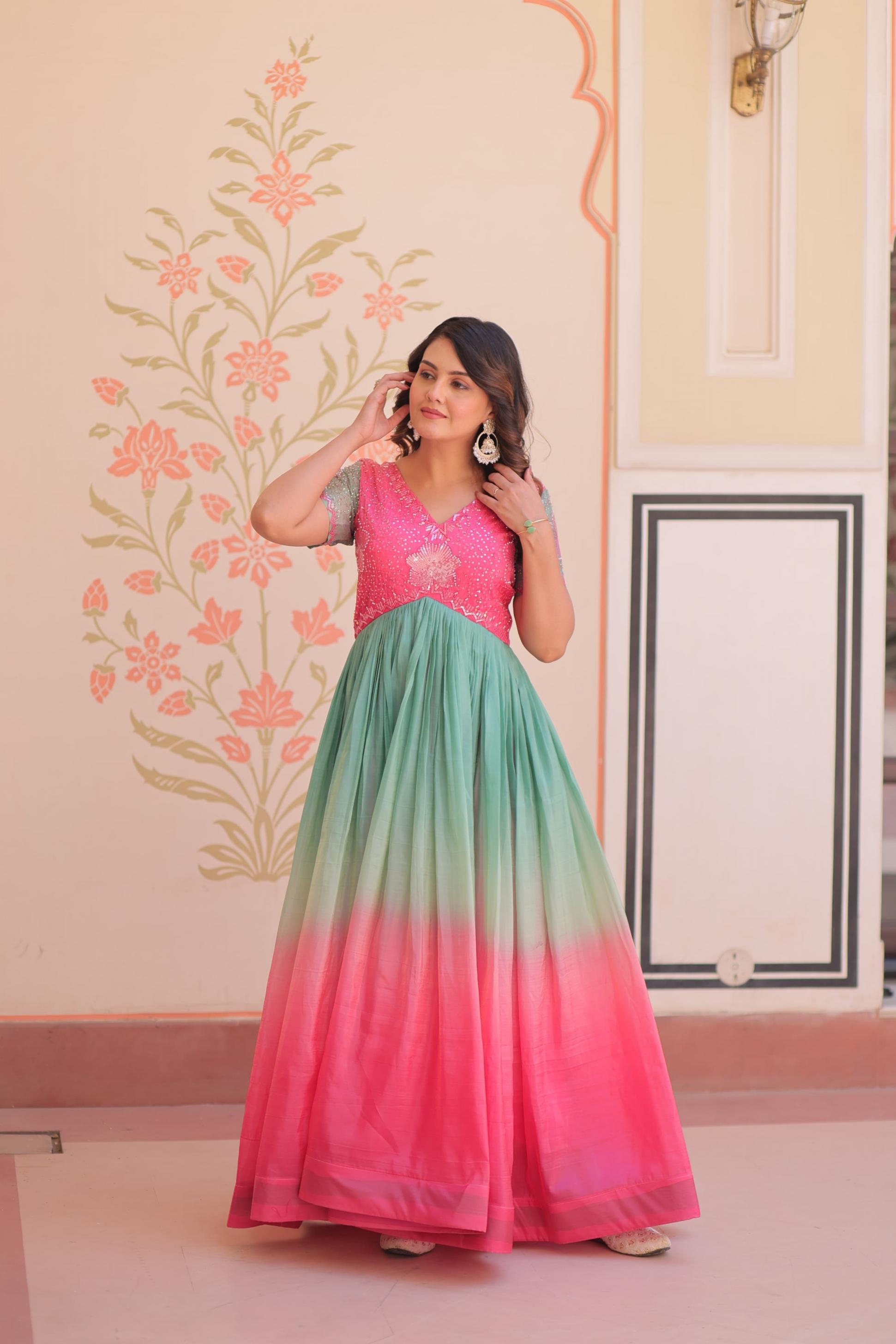 ka 1169 gold crush shop stunning fully stitch gown for any occasion