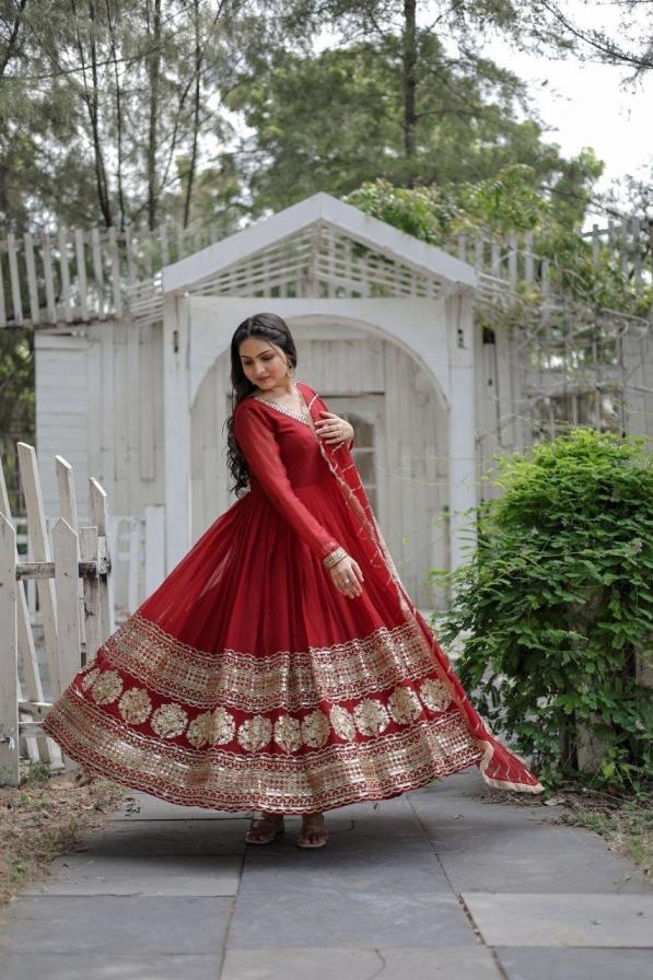 lw 9150 colors traditional faux blooming fully stitch gown with dupatta