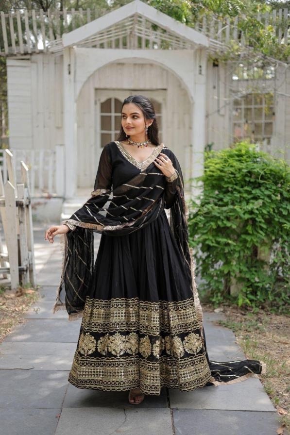 lw 9150 colors traditional faux blooming fully stitch gown with dupatta