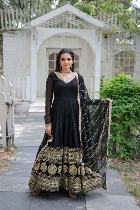 lw 9150 colors traditional faux blooming fully stitch gown with dupatta