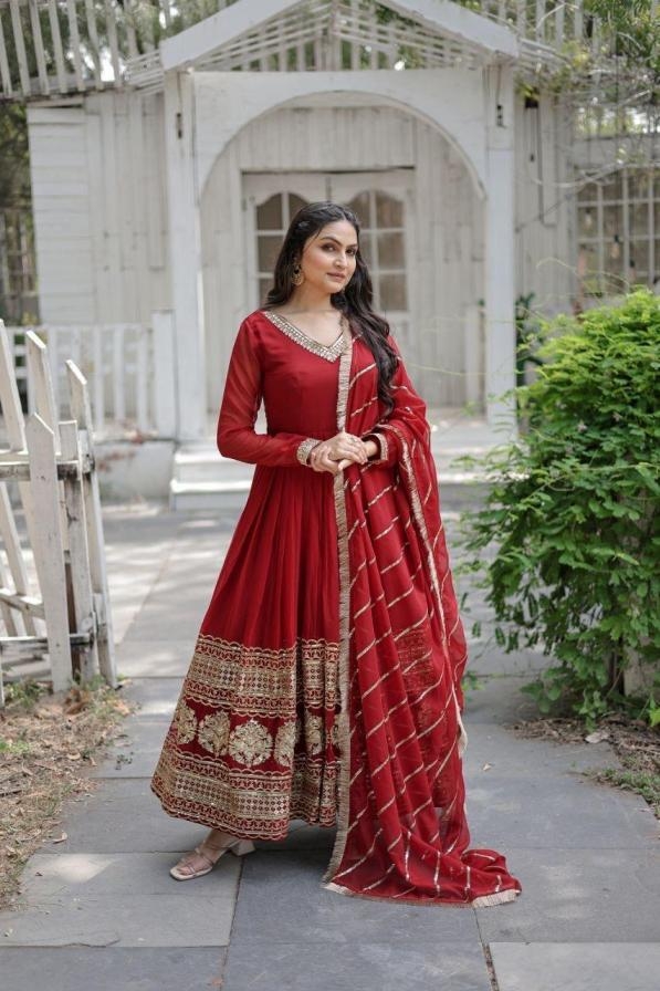 lw 9150 colors traditional faux blooming fully stitch gown with dupatta