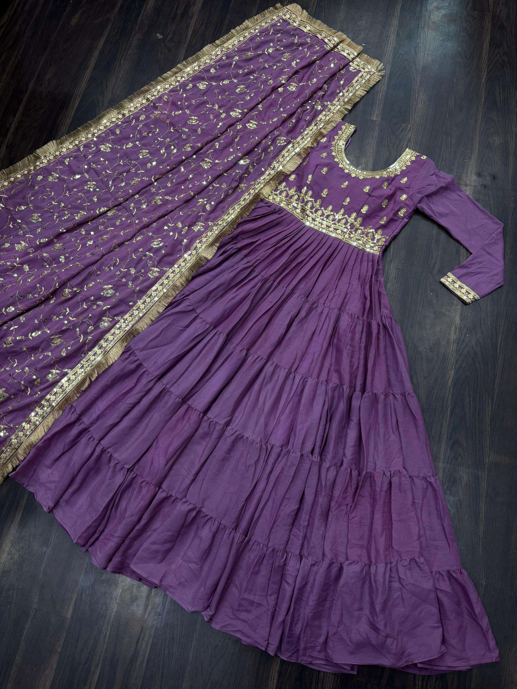 lw 9214 star georgette readymade shop stunning gown with dupatta