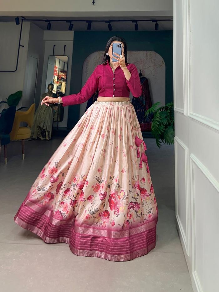 nnk1106 dola silk floral print readymade shop trendy chaniya choli