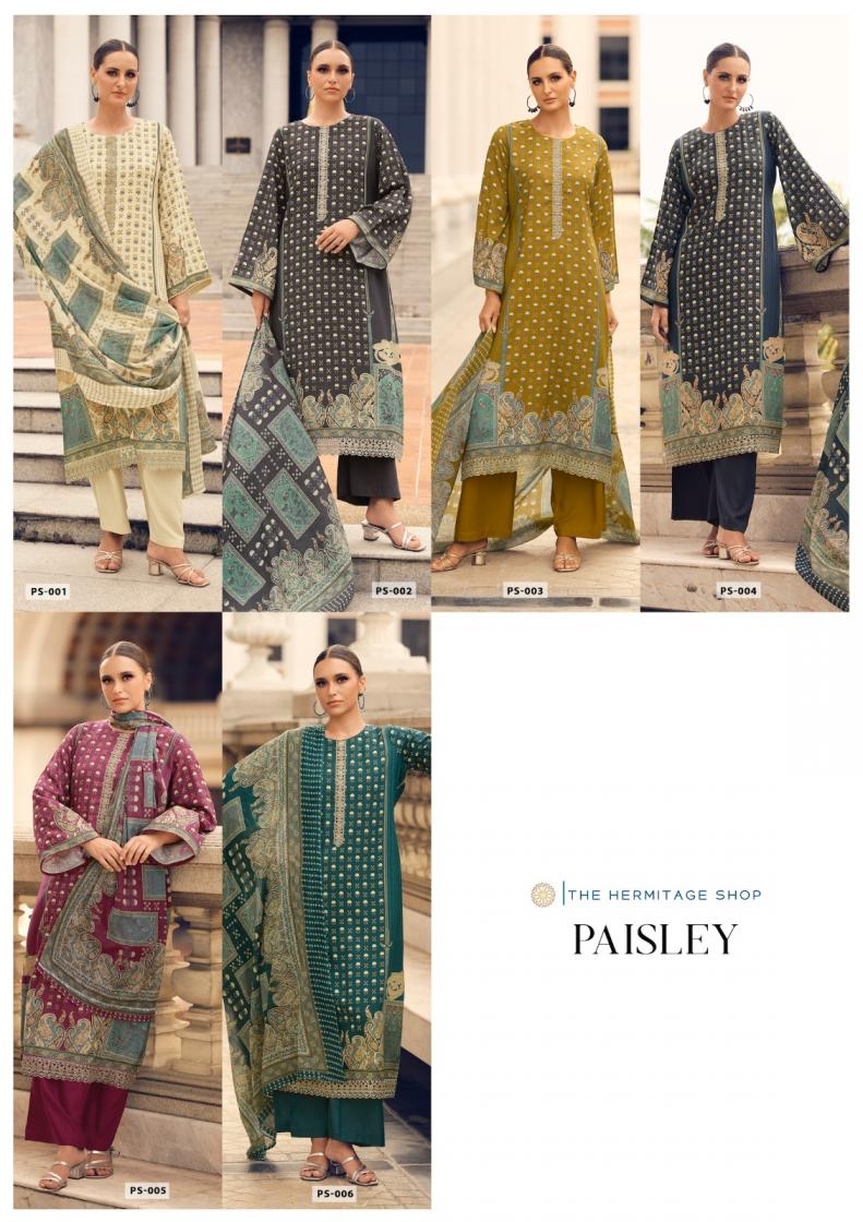 the hermitage shop paisely series 001-006 Pure Viscose Lawn wholesale suit 